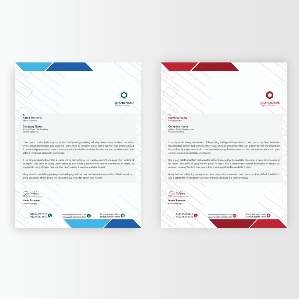 Abstract Letterhead. Modern Business Template Design, Ready To Print vector