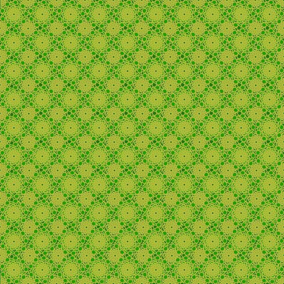 square seamless pattern with green ornament vector