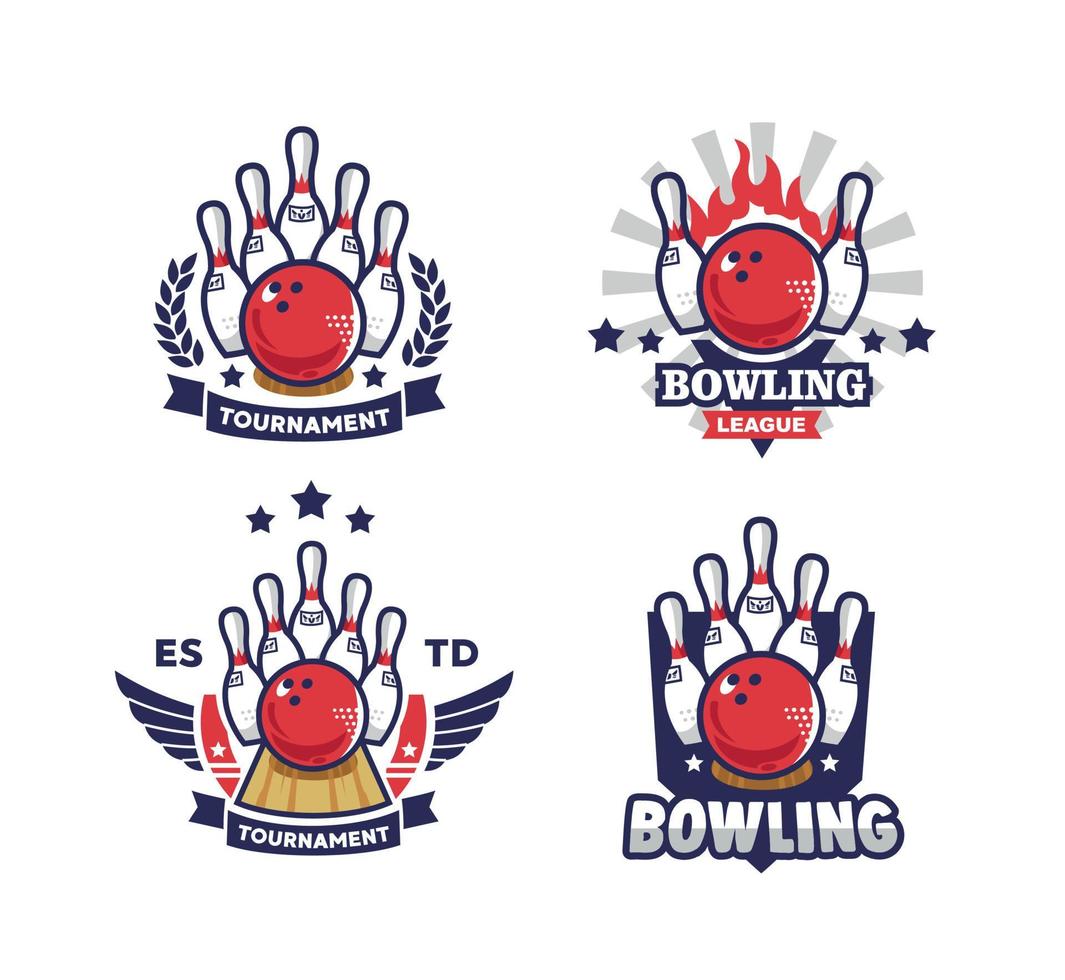 modern logo for bowling in bundle vector