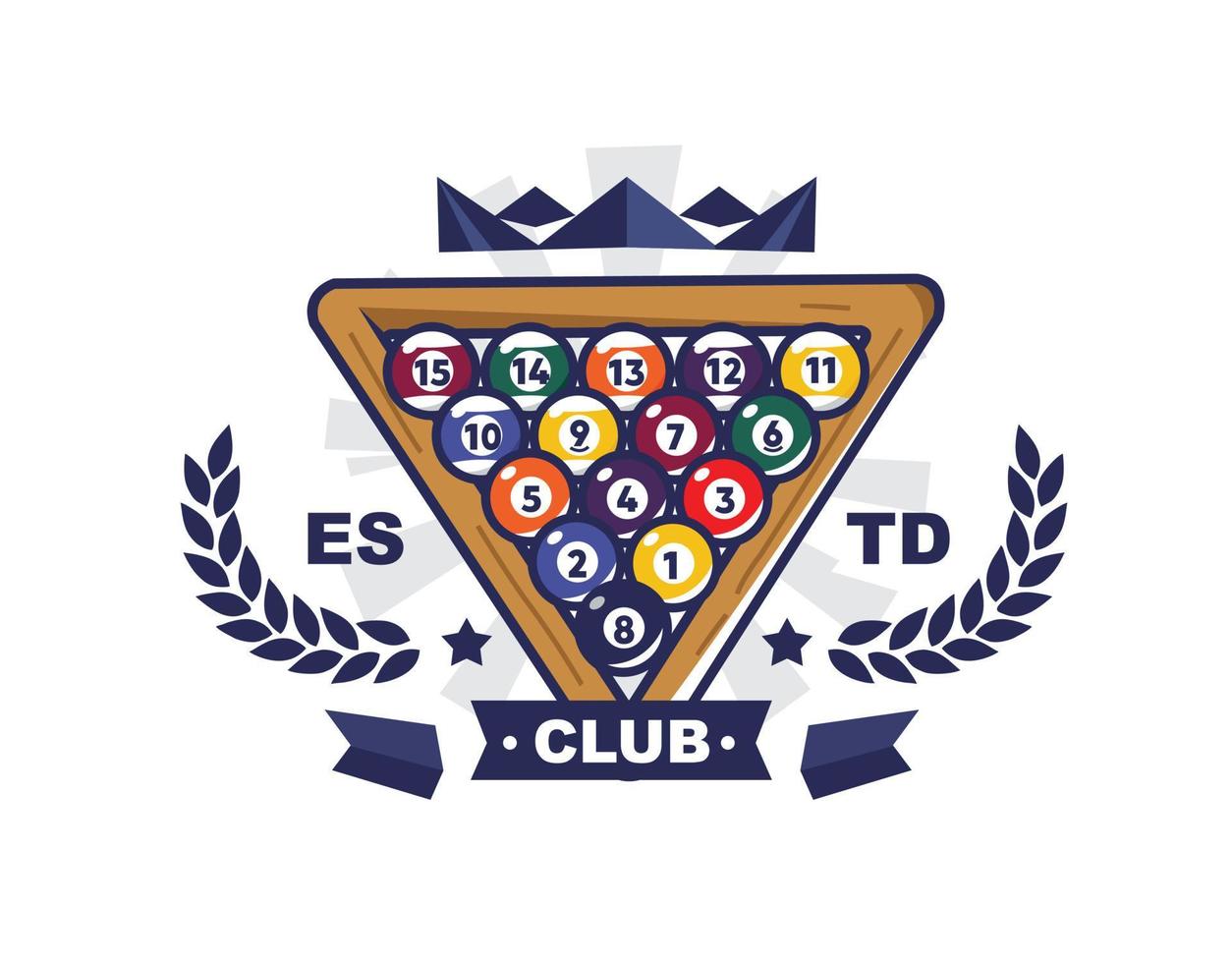 billiard logo design with a modern minimalist concept, suitable for making posters or organizations and tournaments vector