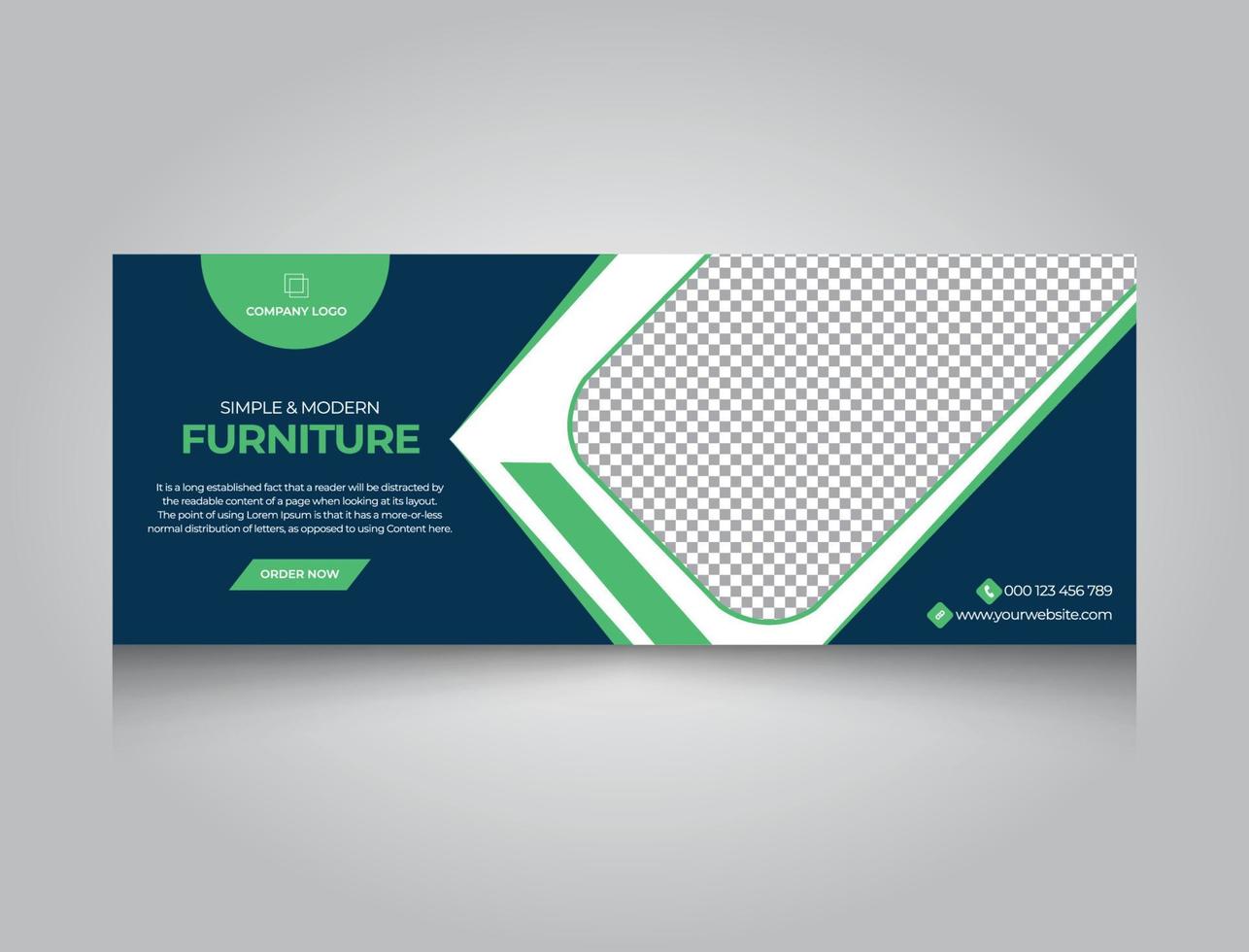 plantilla de diseño de banner abstracto de muebles simples y modernos vector