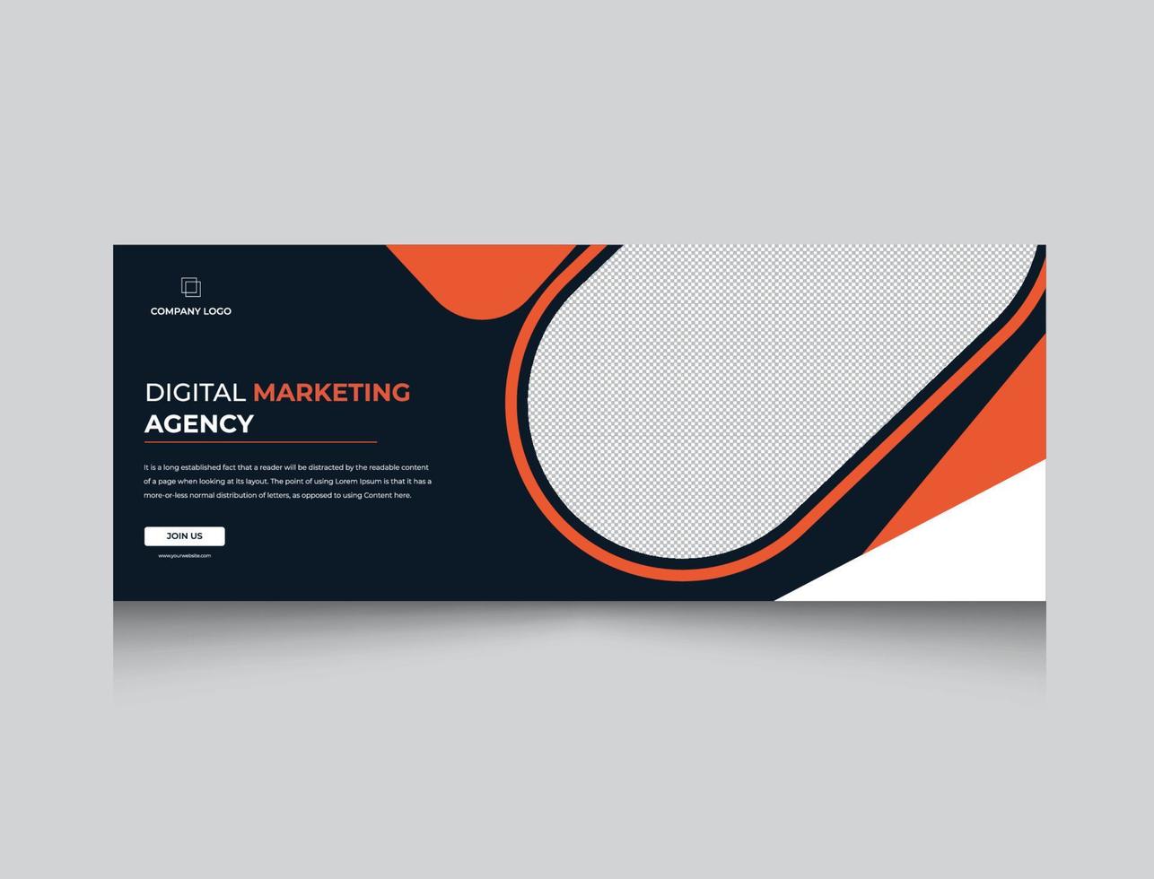 diseño de banner web de agencia de marketing digital vector