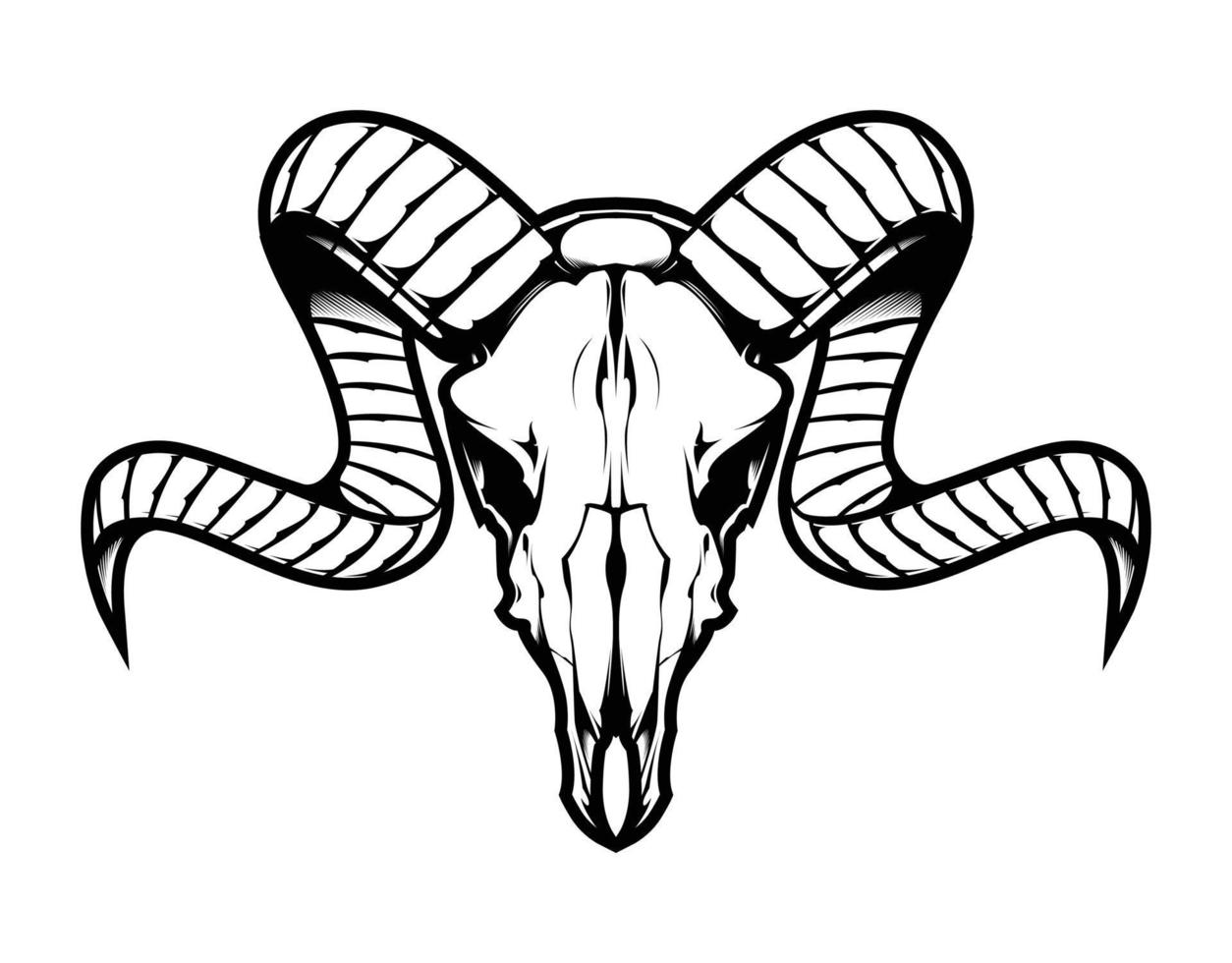 The Goat Black and White Sketch vector