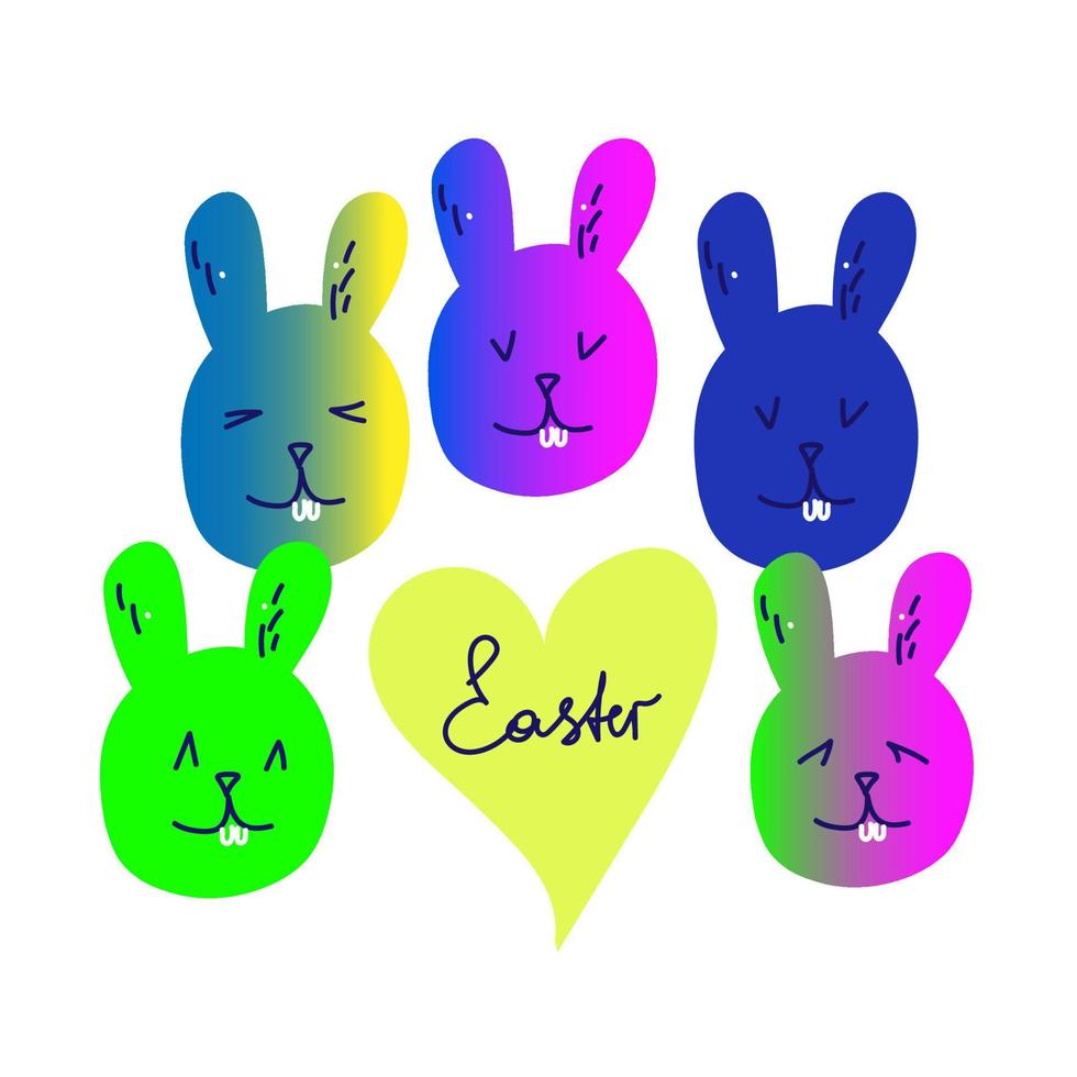 Easter bunny set vector