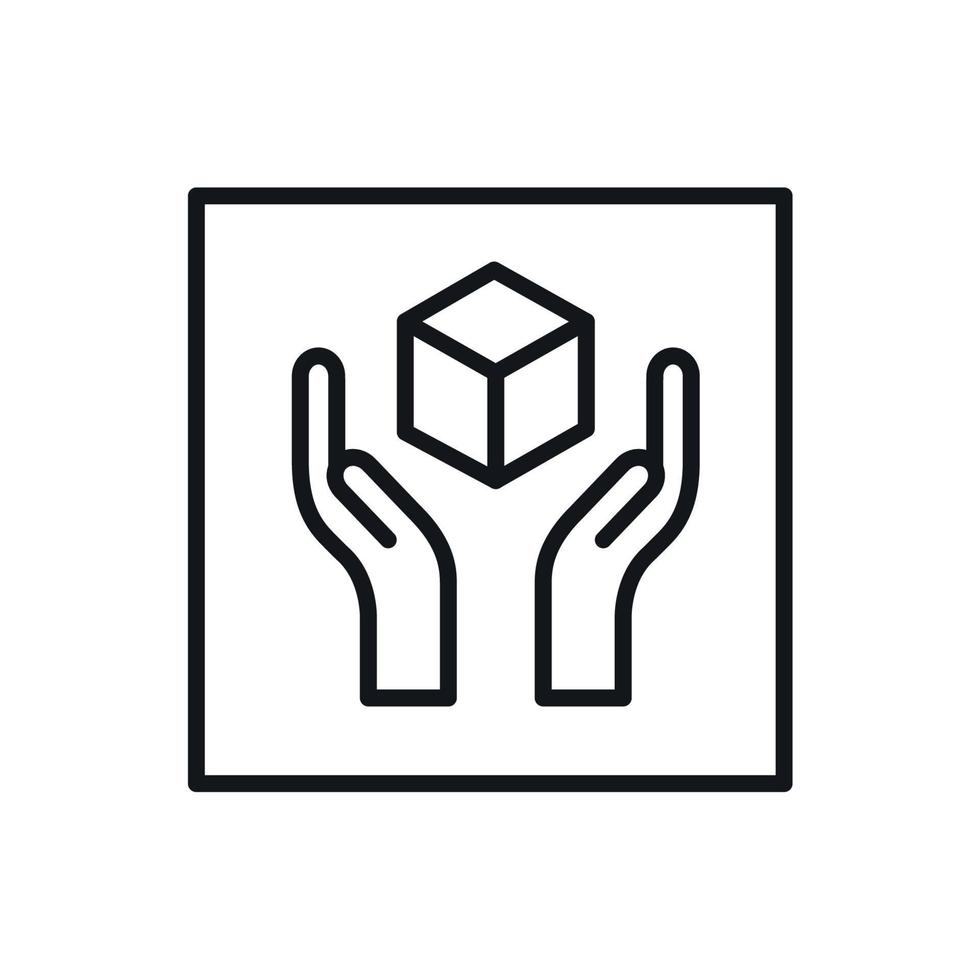 Fragile icon isolated on white background vector