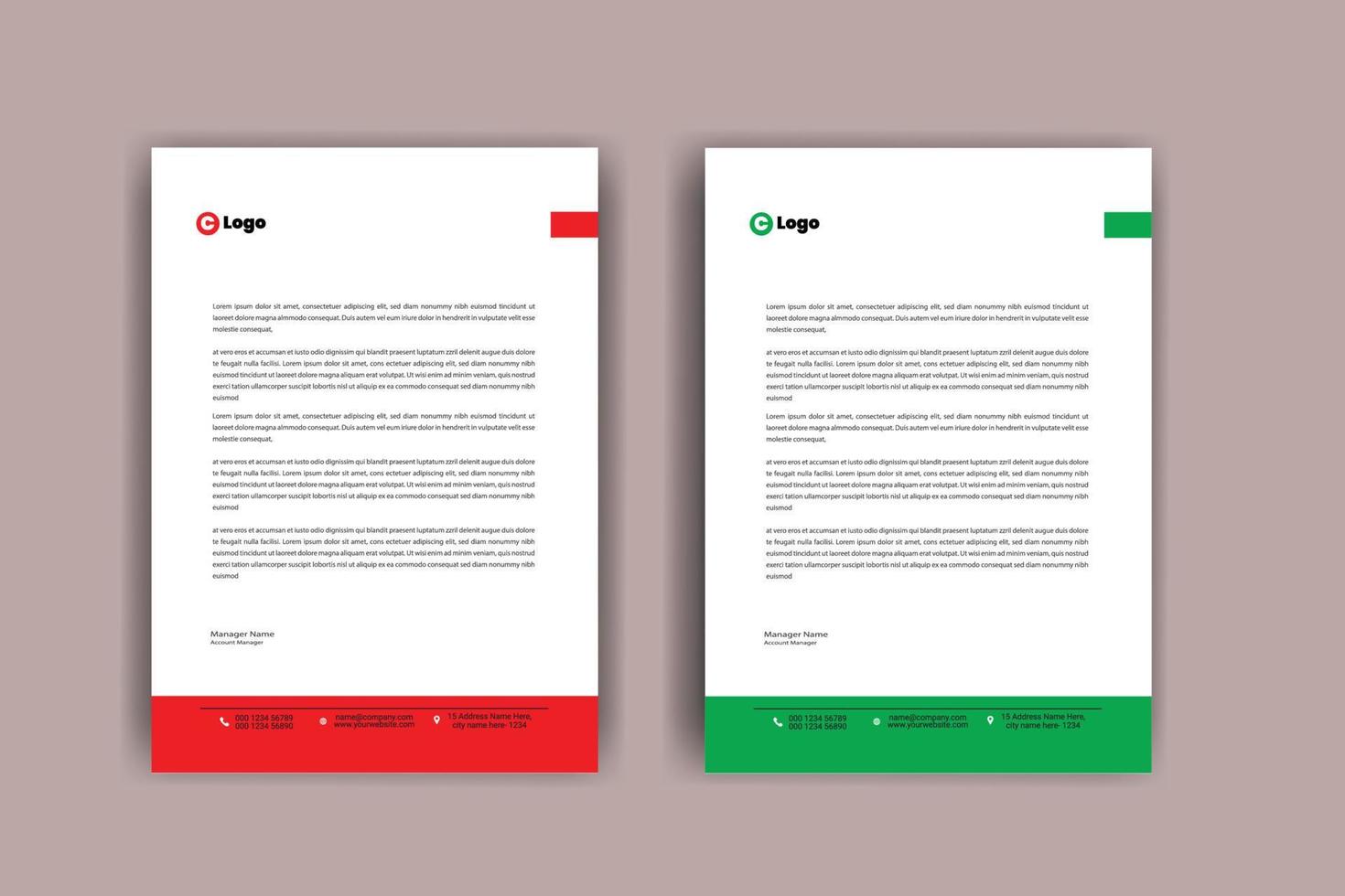 Modern company letterhead Template Design.Simple minimalist letterhead.elegant letterhead template design.business templates for your project.clean design and Vector illustration A4 cover.