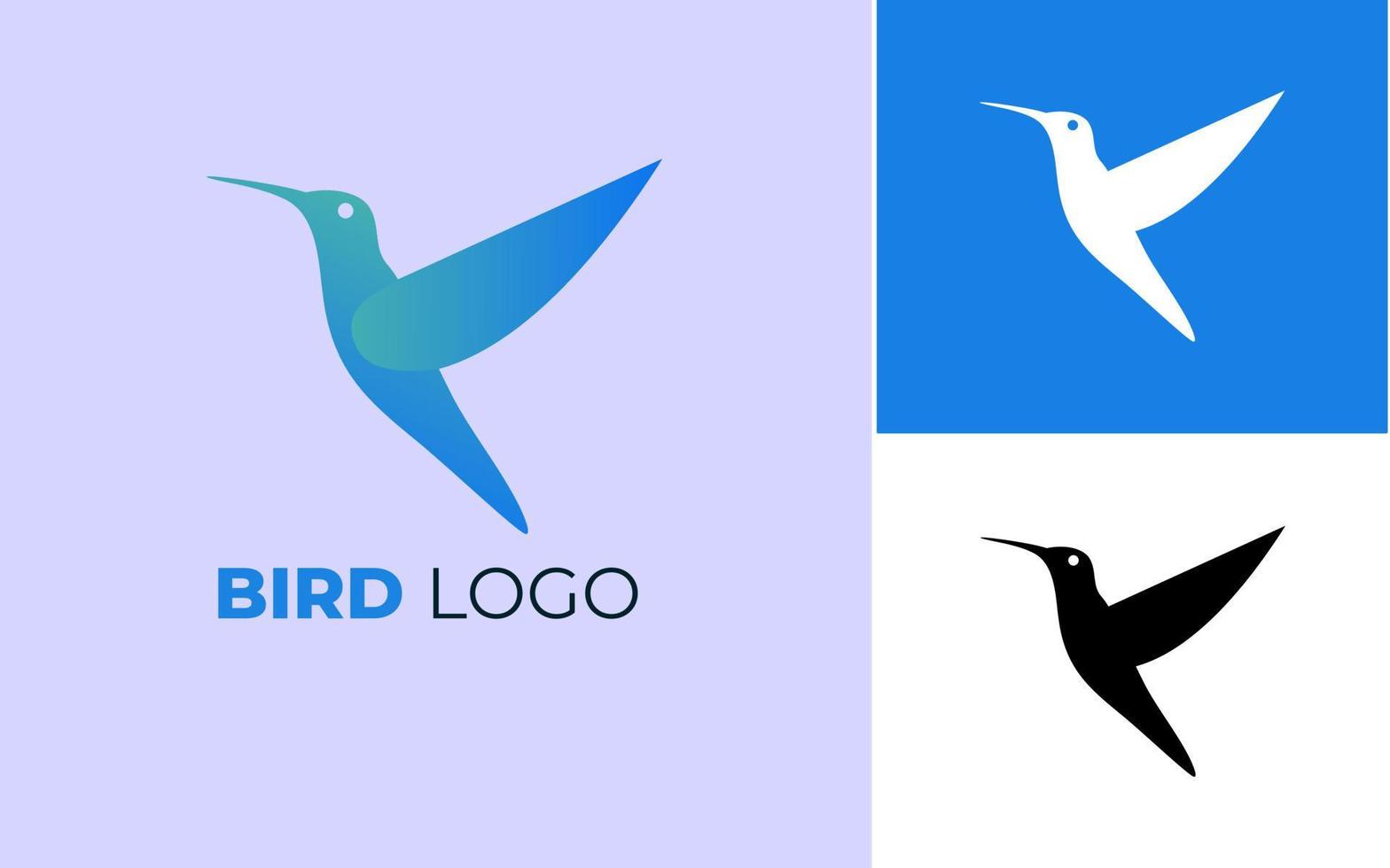 logotipo de pájaro, color azul vector