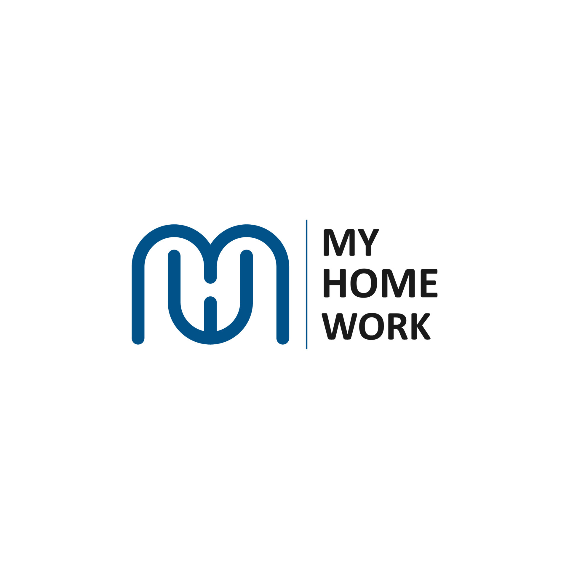 Illustration of the Initials M H W Work At Home Logo. Suitable