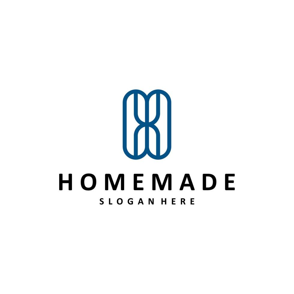 Unique Logo Letter H for Homemade. Suitable for All Types of Businesses Such as Shops, Construction, Technology, Culinary and others. Vector Graphic Design Logo