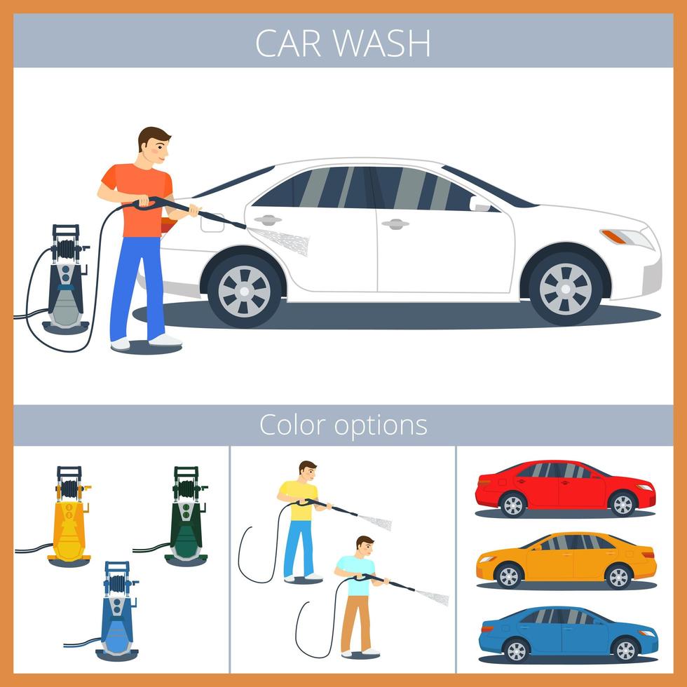 Car wash illustyration vector