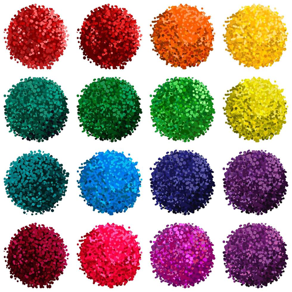 Vector set with colorful pompon