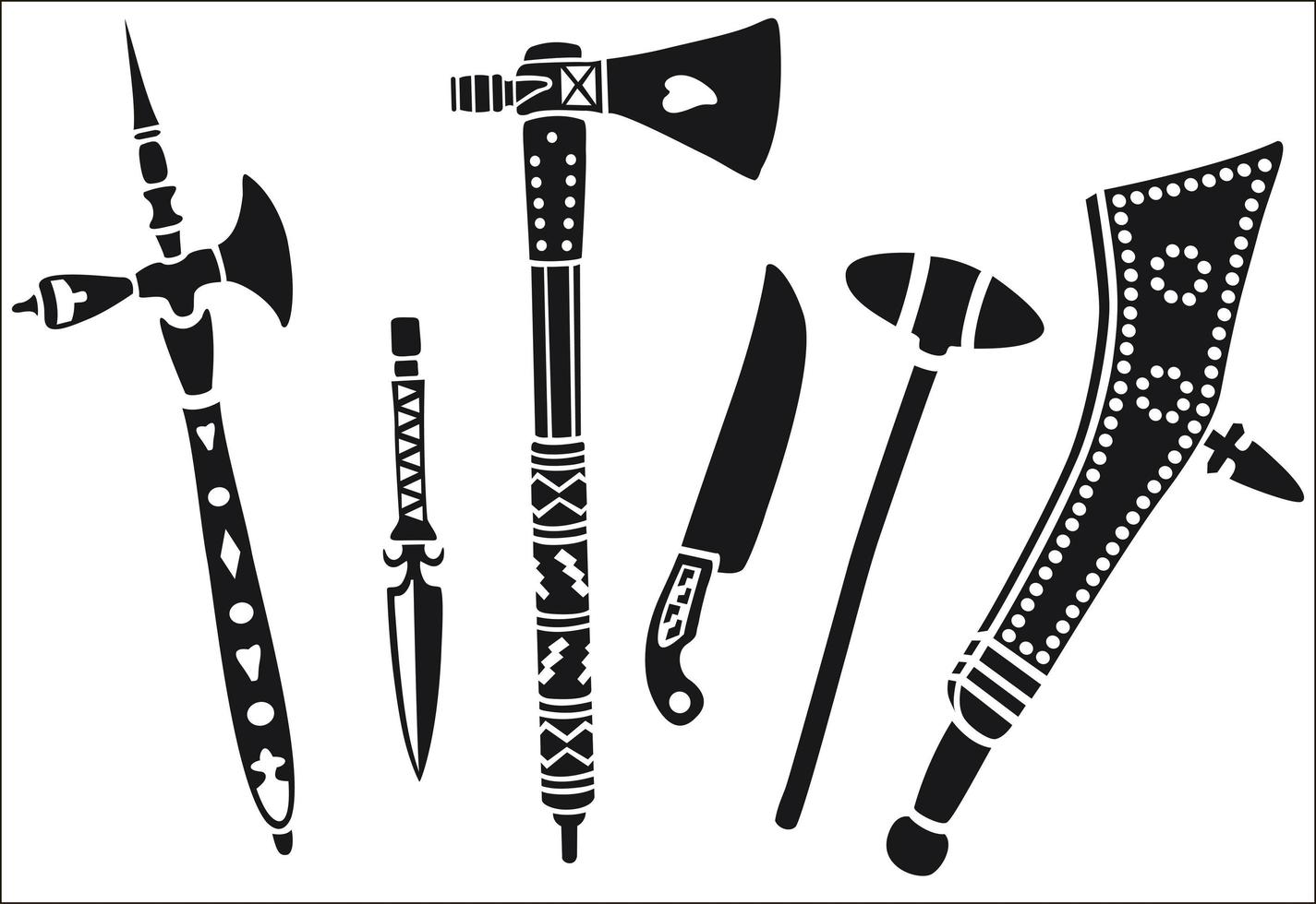 Weapons of native american vector