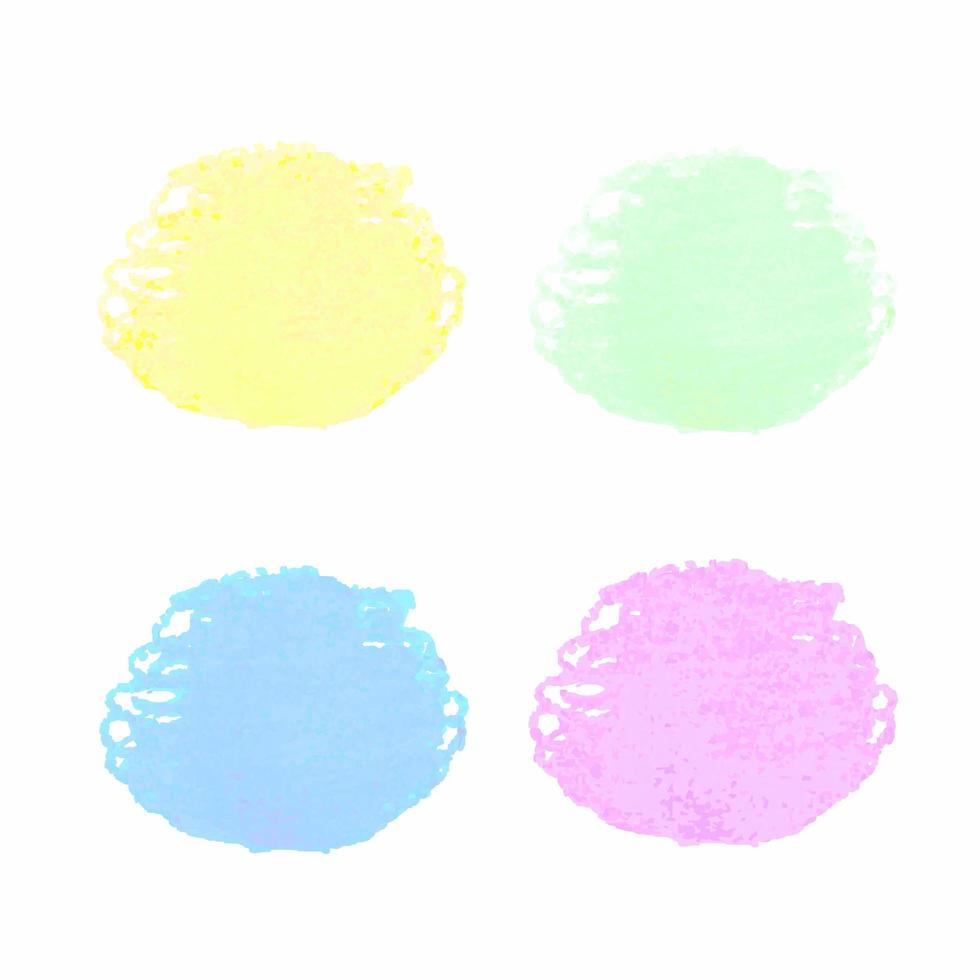 Colorful chalked spots for design vector