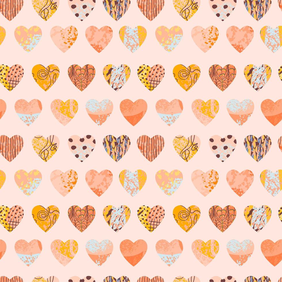 Seamless abstract background with colorful heart shape vector