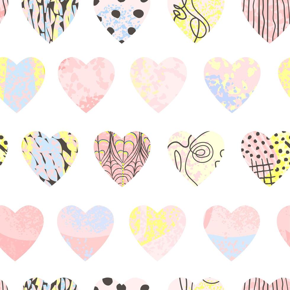 Seamless abstract background with colorful heart shape vector