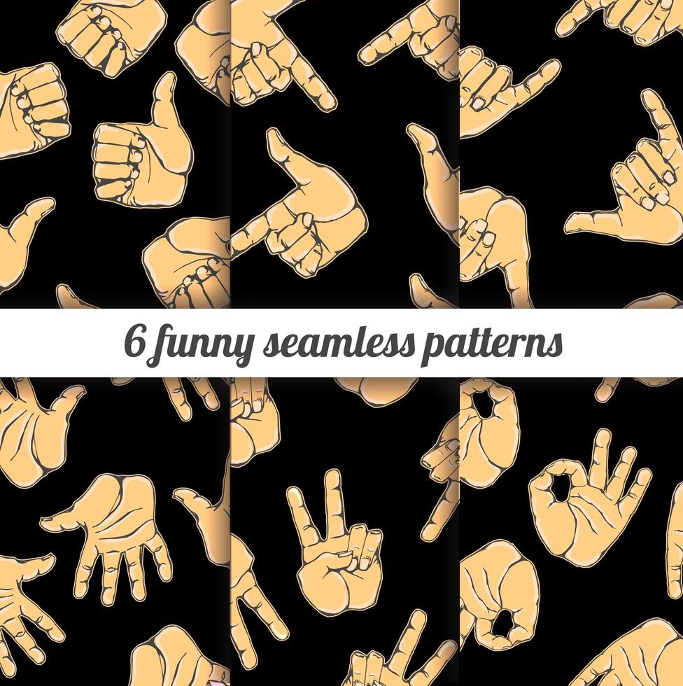 Vector set with funny seamless patterns