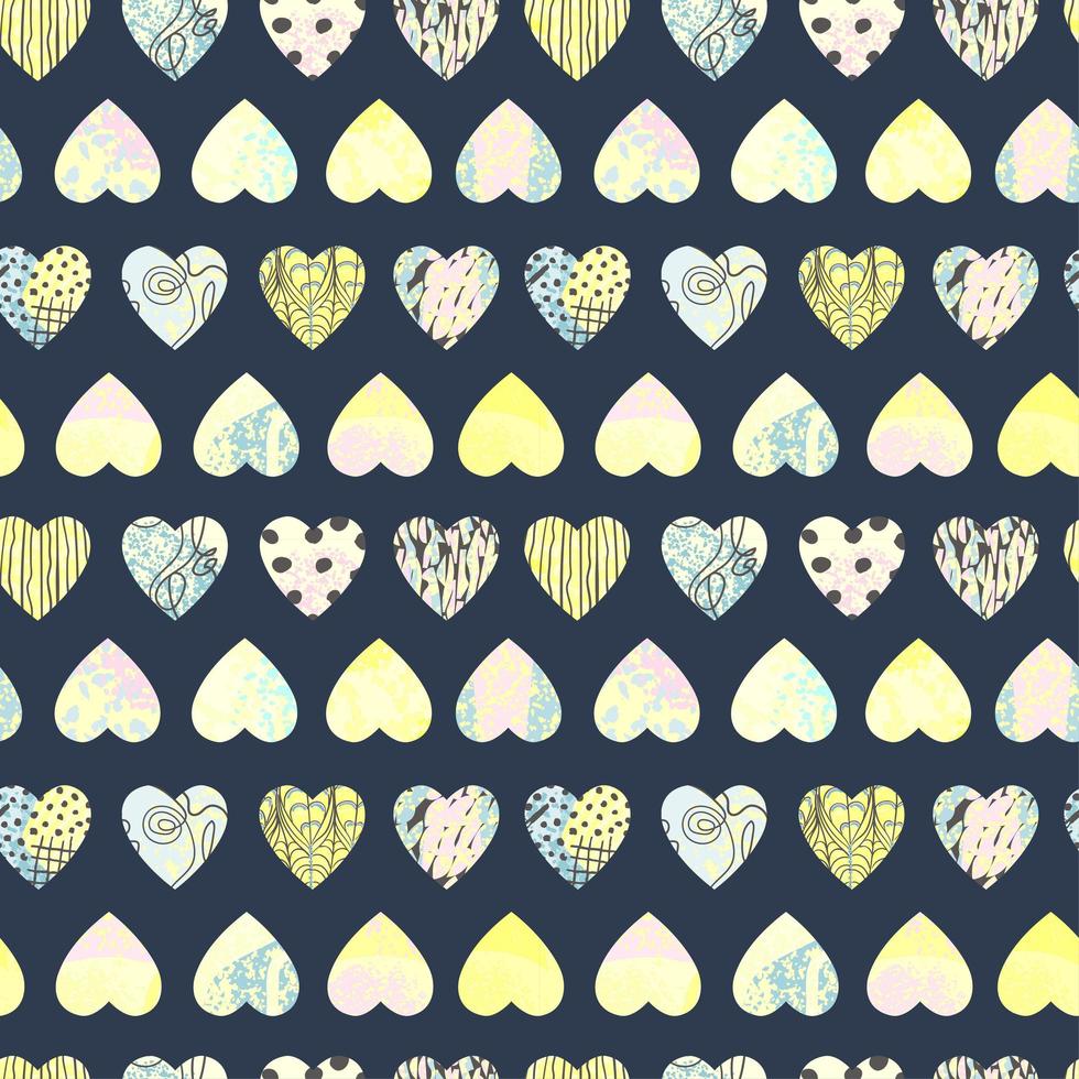 Seamless abstract background with colorful heart shape vector