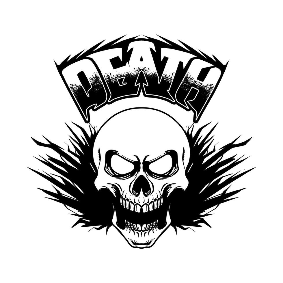 cráneo muerte vector ilustración camiseta diseño