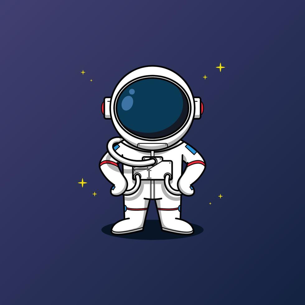 ilustración linda del personaje de la mascota del astronauta vector