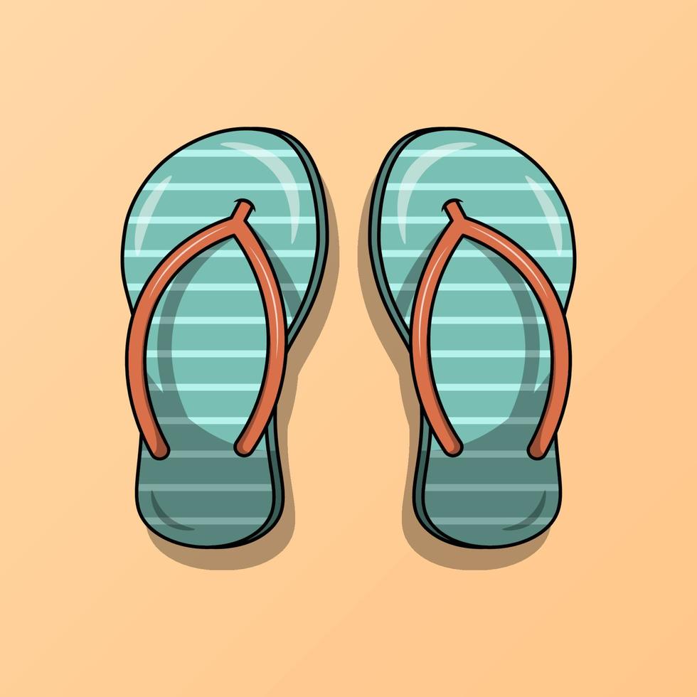 Pair of flip flops illustration vector