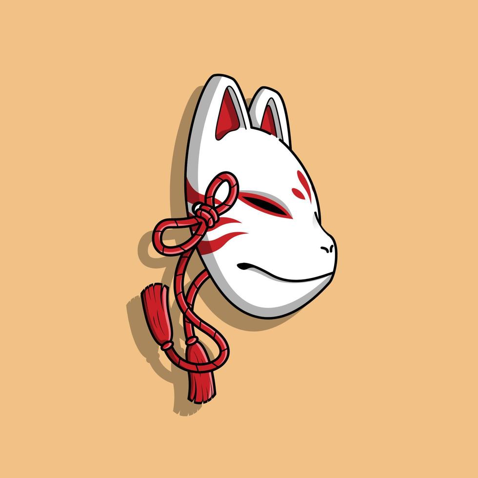 máscara kitsune japonesa, ilustración vectorial eps.10 vector