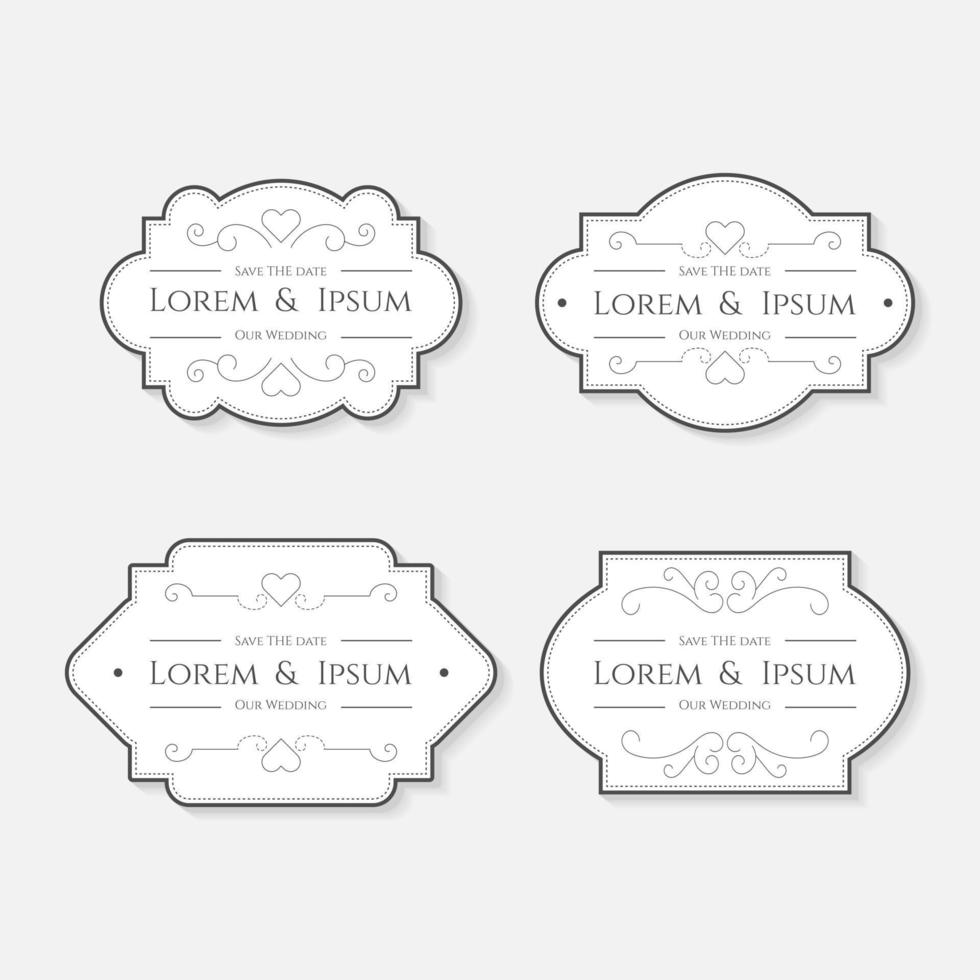 Vintage wedding labels in white color. - Vector. vector