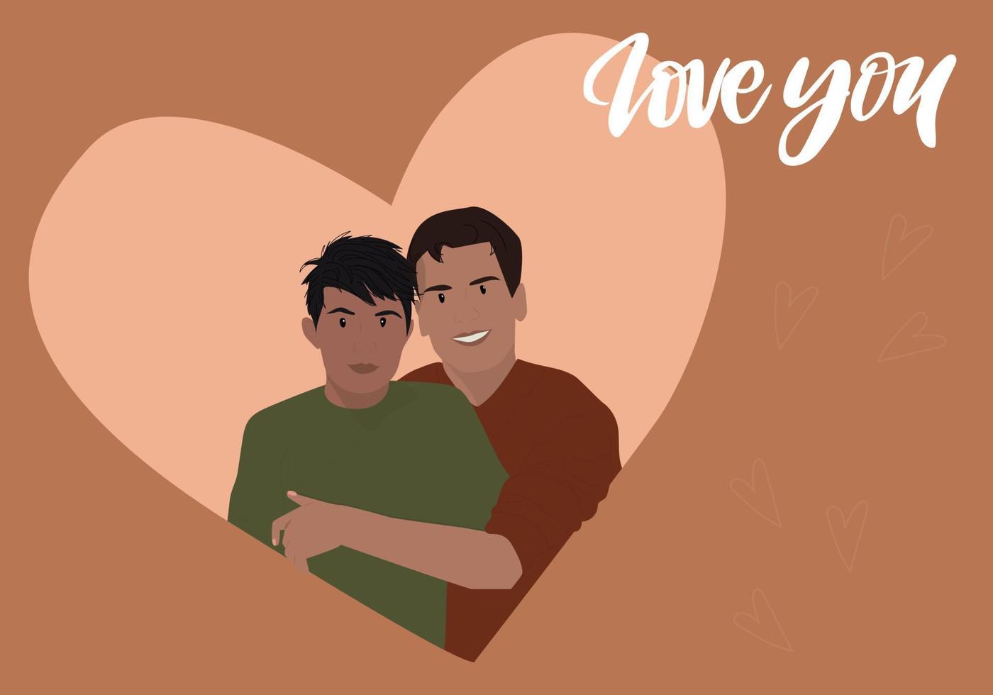 una pareja gay de dibujos animados se está abrazando. 5272590 Vector en  Vecteezy