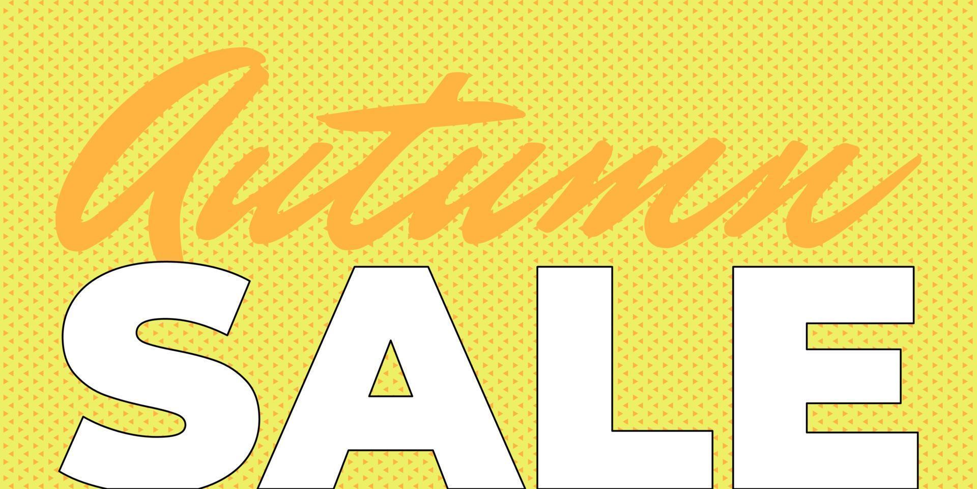 Autumn sale promotion banner design template. Falling season offer yellow advertising poster. Vector eps illustration