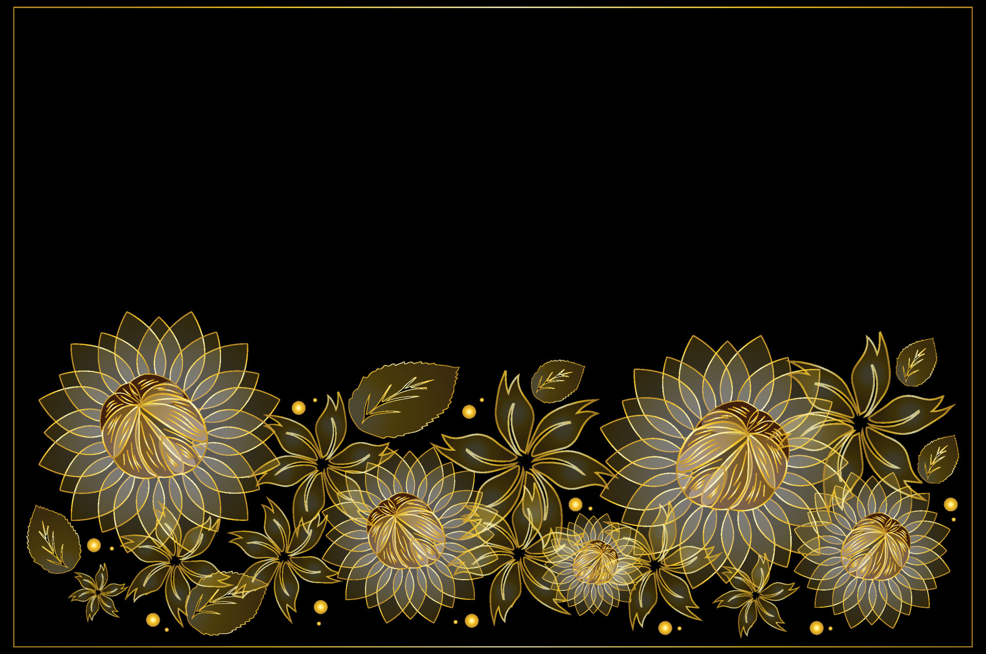 Golden flower border frame with transparent lines art vector 5272888 Vector  Art at Vecteezy