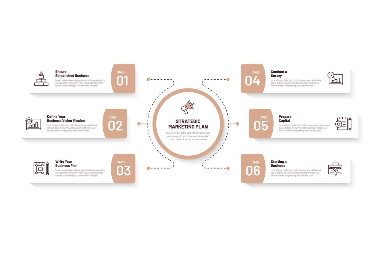 Business infographic, Timeline, Steps, process, Vector business template for presentations, Vector illustration, Marketing Strategy