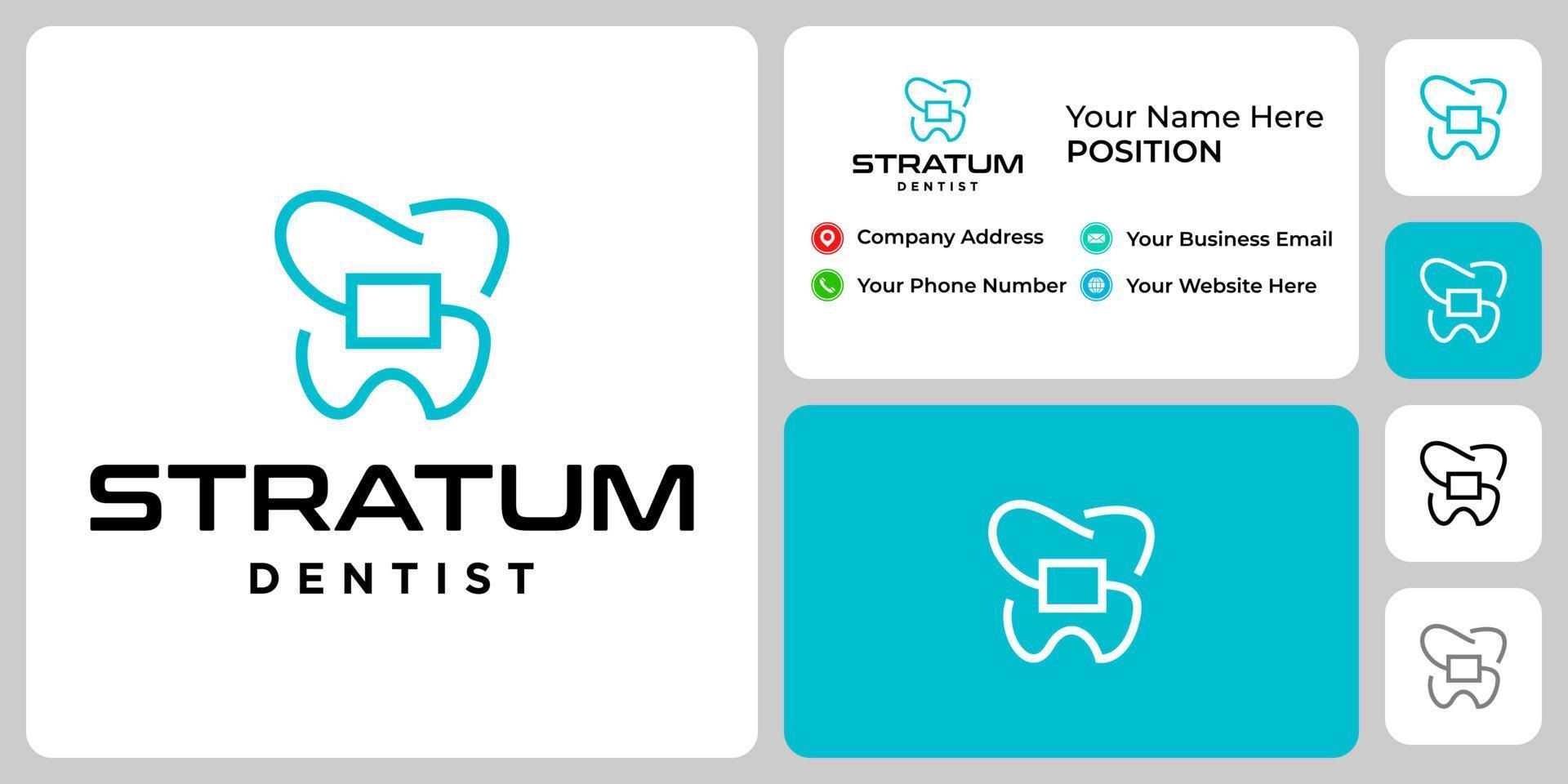 Letter S monogram dentistry logo design with business card template. vector