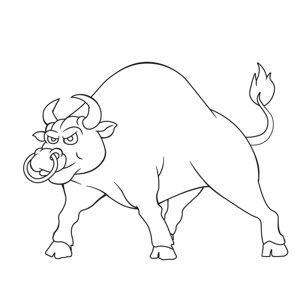 Bull line art vector