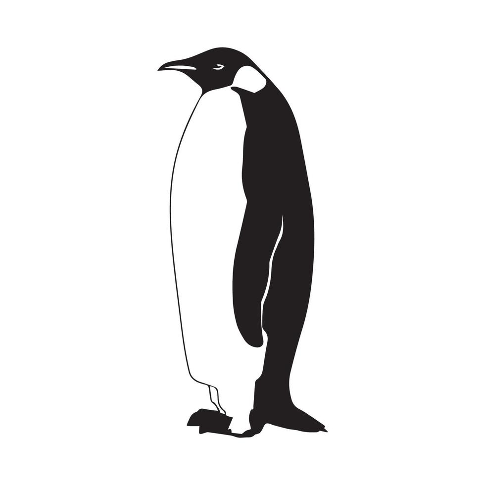 arte lineal de pingüino vector