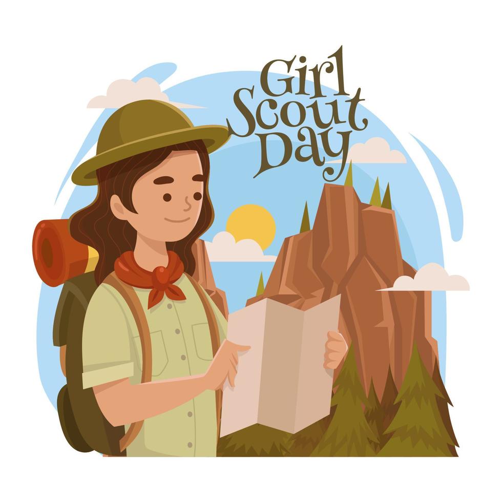 Girl Scout Go on an Adventure vector