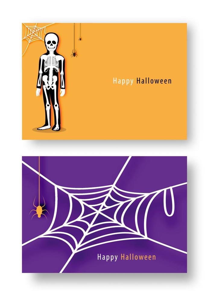 Happy Halloween party with cartoon character in Halloween costume . Flat icon design vector illustration.