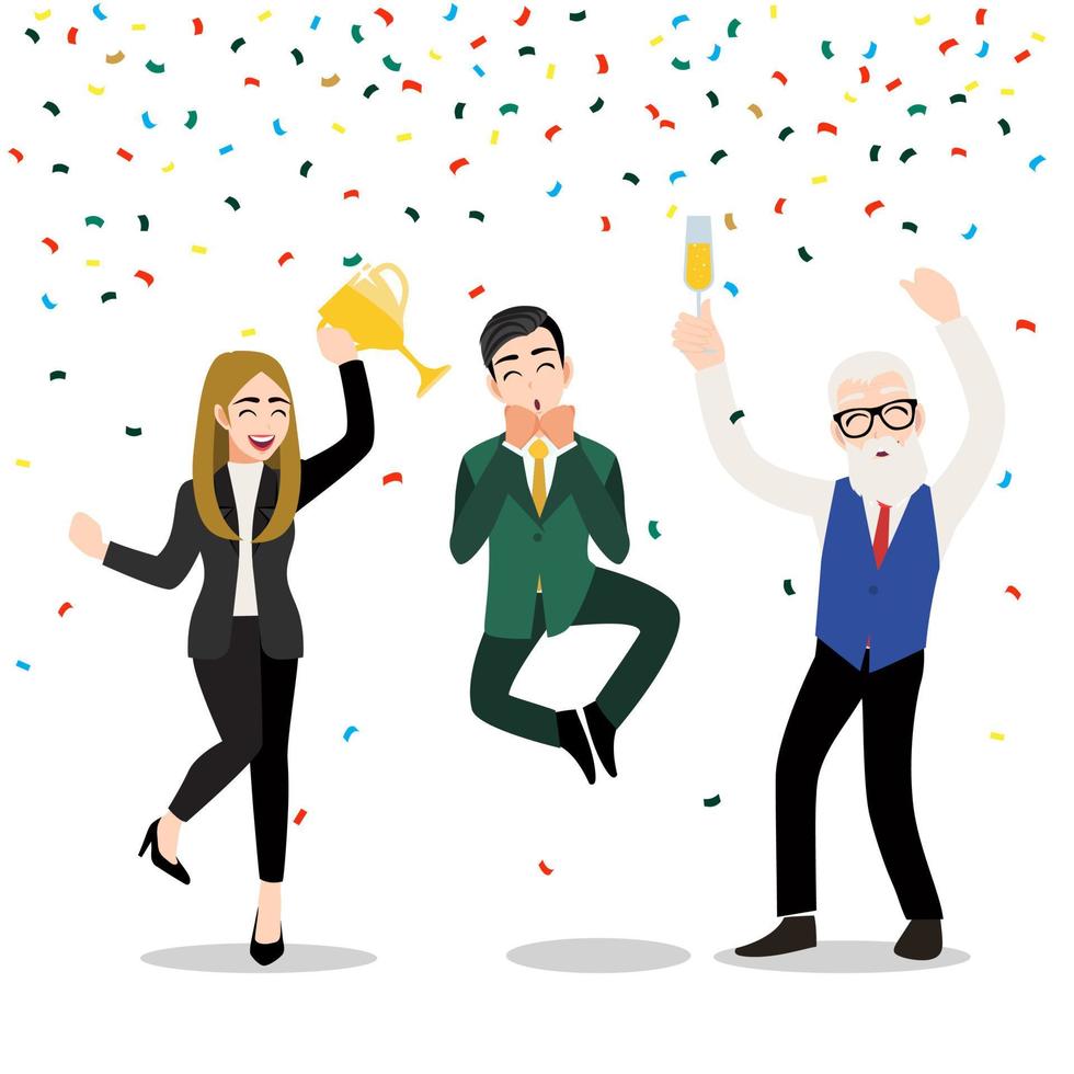 Cartoon character with happy business people. The winner business concept vector illustration 5273173 Vector Art at Vecteezy Cartoon character with happy business people. The winner business concept vector illustration 5273173 Vector Art at Vecteezy