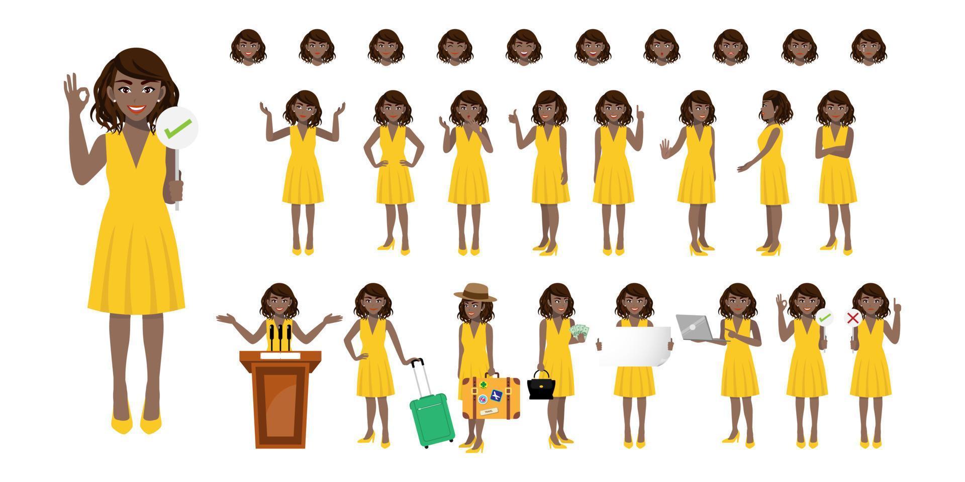 conjunto de personajes de dibujos animados de empresaria. mujer de negocios afroamericana con vestido amarillo. ilustración vectorial plana. 5273283 Vector en Vecteezy conjunto de personajes de dibujos animados de empresaria. mujer de negocios afroamericana con vestido amarillo. ilustración vectorial plana. 5273283 Vector en Vecteezy