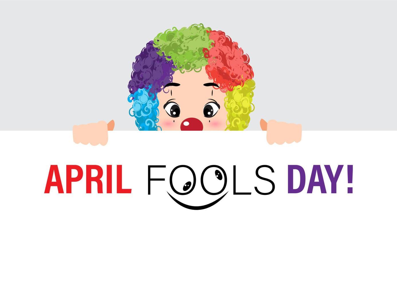 Cartoon character with april fools day performance clown explosive on white background. colorful design. vector illustration