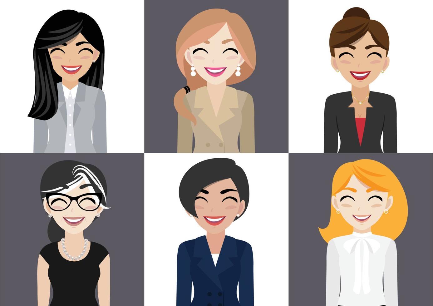Happy workplace with smiling women cartoon character in office clothes design vector 5273370 Vector Art at Vecteezy Happy workplace with smiling women cartoon character in office clothes design vector 5273370 Vector Art at Vecteezy