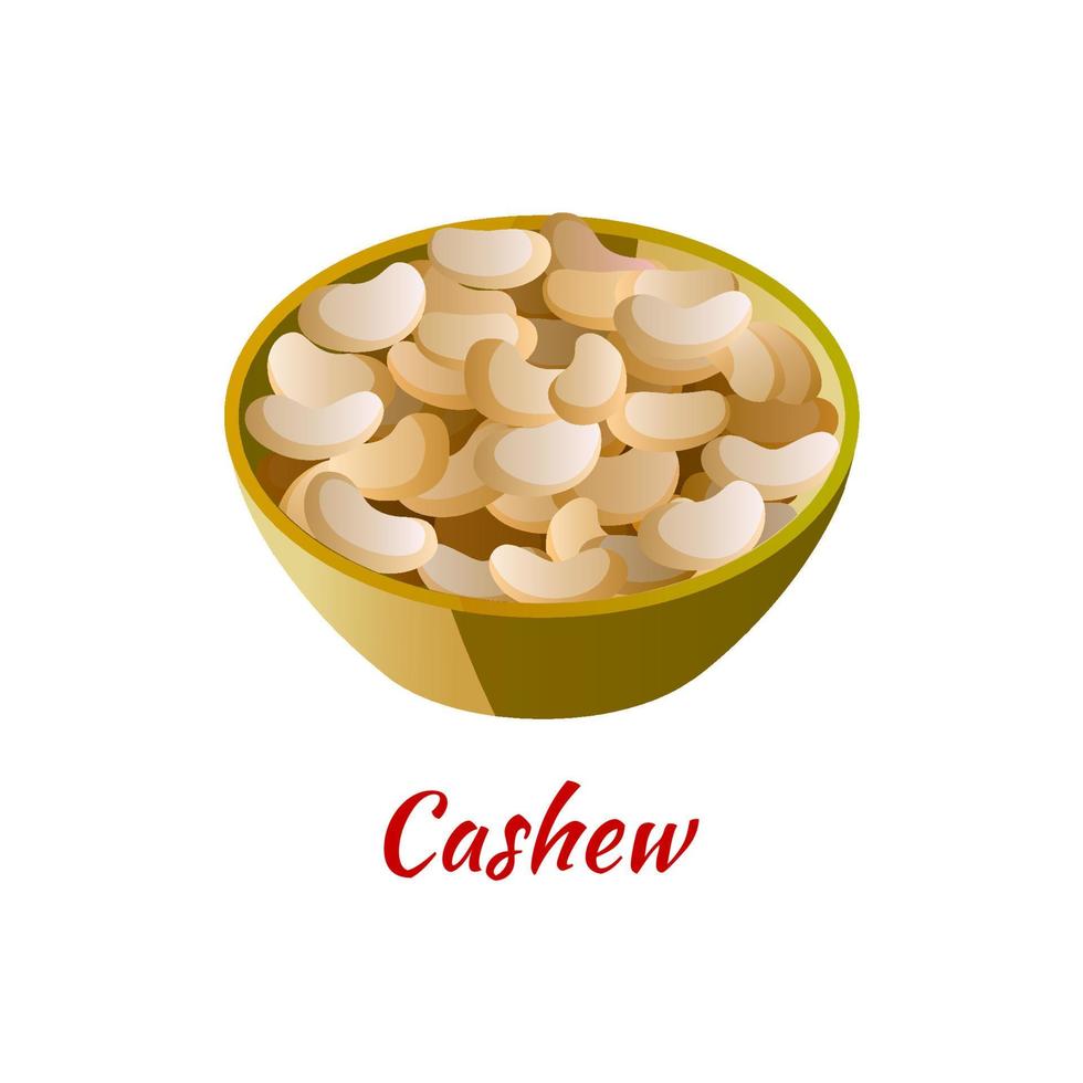 cashew is delicious and famous appetizer of Halal in colored gradient design icon vector