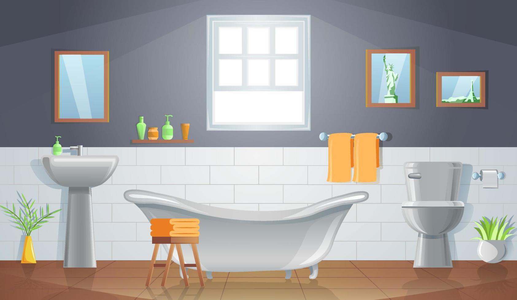 decoración de la habitación del baño con diseño degradado vector