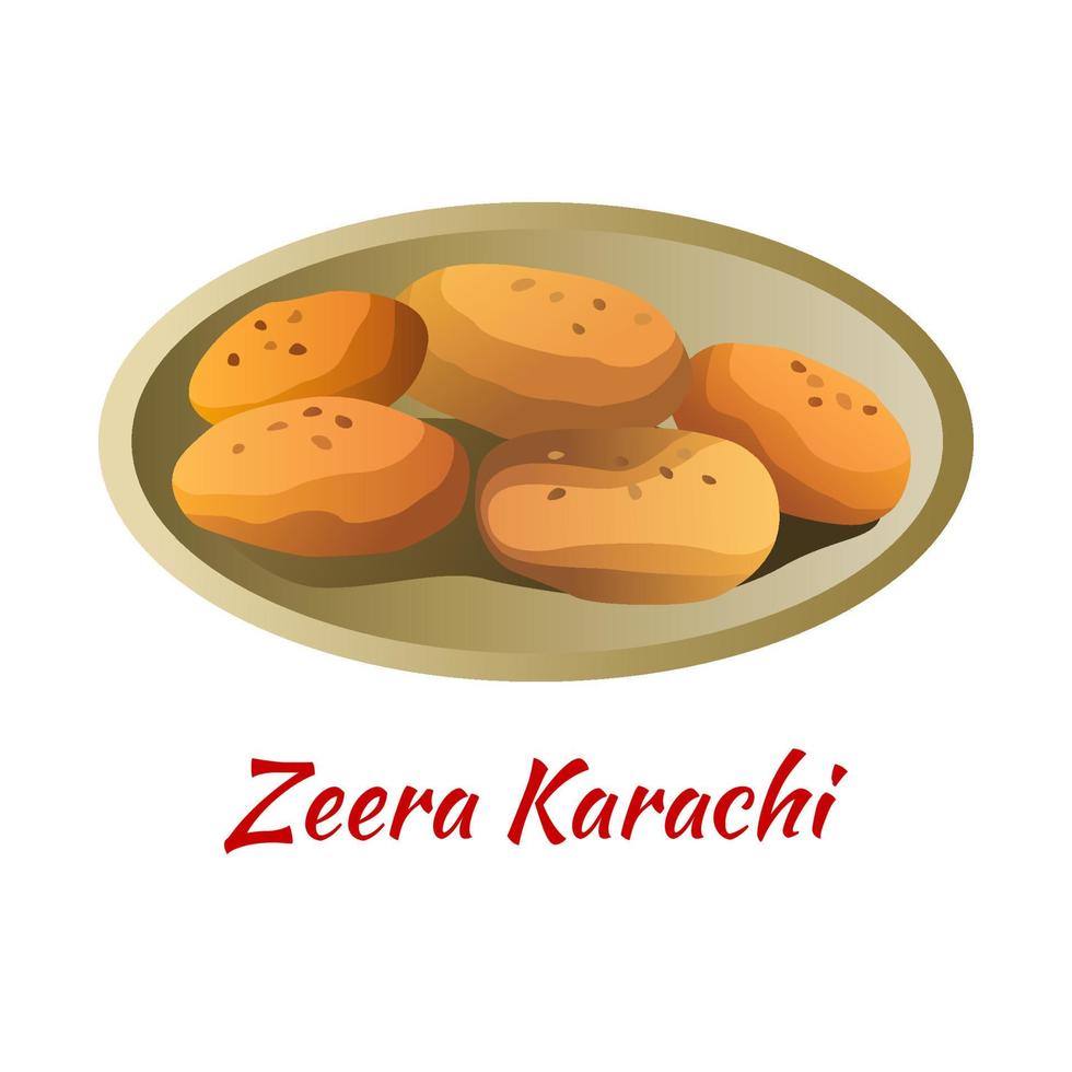 Zeera karachi is delicious and famous appetizer of Halal vector