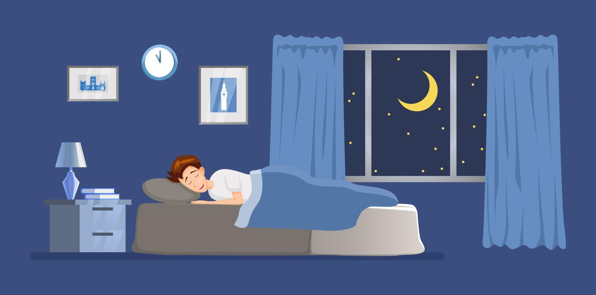 cartoon of people sleeping vector