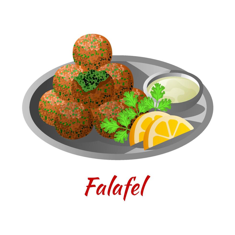 Falafel is delicious and famous food of Halal in colored gradient design icon vector