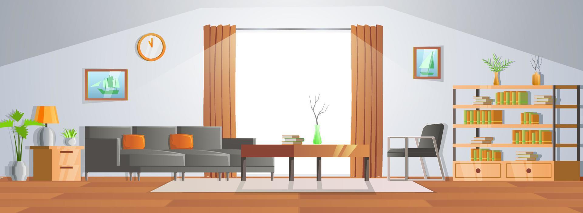 room decoration of living room with gradient design vector