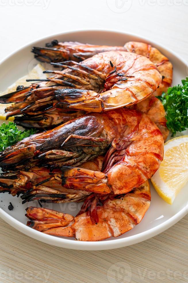 grilled tiger prawns or shrimps photo