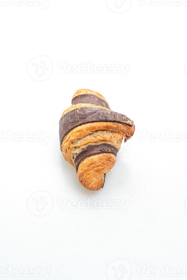 fresh croissant with chocolate photo