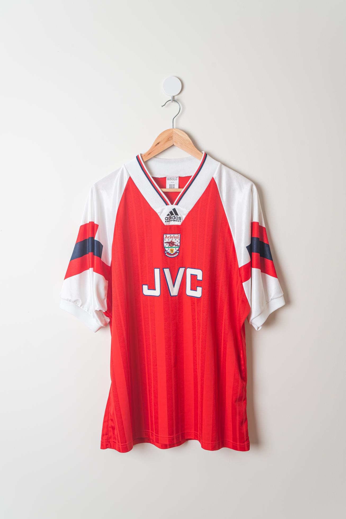 Arsenal Home football shirt 1992 - 1994. Sponsored by JVC