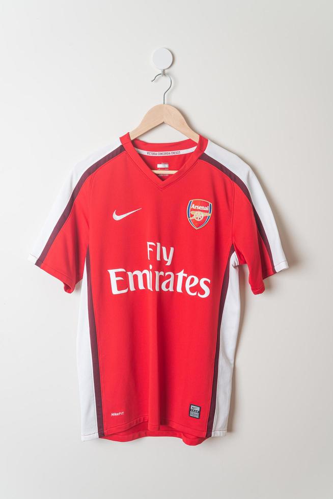 Bangkok, Thailand - Jan 18, 2022 - Arsenal retro shirt home jersey season 2008-2010 photo