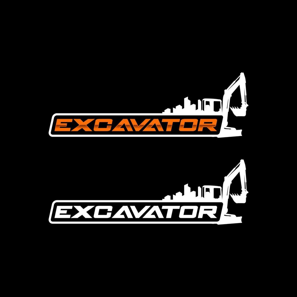 excavator logo template vector